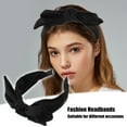 thumbnail image 3 of Unique Bargains 1 Pc Double Layered Bow Knot Headband Hairband for Women Black 2.6 Inch Wide, 3 of 7
