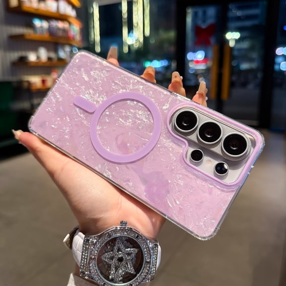 for Samsung Galaxy S26 Ultra Magnetic Case, Compatible with Mag-Safe, Fashionable Chic Cover Slim Lightweight Rugged Drop Protection Magnetic Phone Cover for Samsung Galaxy S26 Ultra, Purple