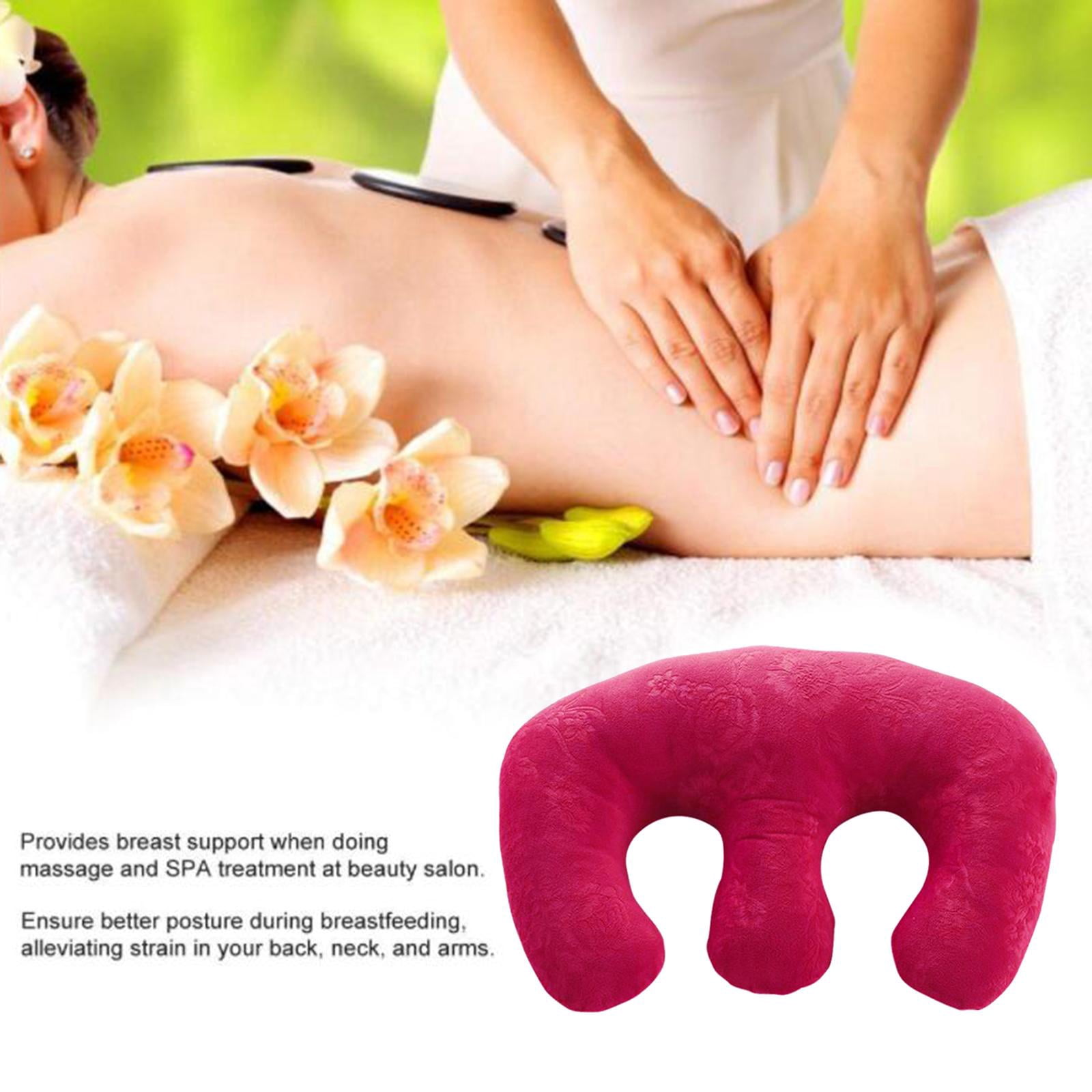 Detachable Chest Pillow Pillow for SPA Beauty Salon Home - Rose Red