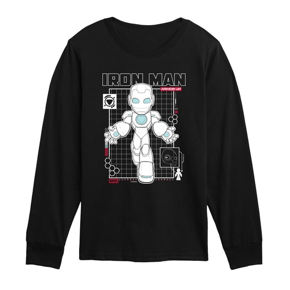 Iron Man & His Awesome Friends - Digital Iron Man - Youth Boys Long Sleeve Graphic T-Shirt