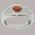 thumbnail image 2 of LBG British Made 14k White Gold Garnet & Cultured Pearl ring Womens Band Ring - 33 size options - Size 11.75, 2 of 7