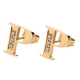 thumbnail image 1 of Aretes Mujer LuckyLy, Inicial Letra A, Acero Inoxidable con Oro 18k y Zirconia Cúbica, Modelo Tina dorado UNITALLA, 1 of 7