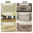 thumbnail image 7 of Rattan File Cabinet 3 Drawer, Locking Rolling Filing Cabinet for Home Office, Oak Wood File Cabinet with Wheels, A4/Letter/Legal Size, Under Desk Organizer, 7 of 7