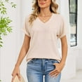 thumbnail image 5 of Paiwinds Women's Pocket Detail V-Neck Short Sleeve Pullover Blouse - Soft Polyester Cotton Blend Casual Top for Daily Wear, Errands & Relaxed Outings, 5 of 6