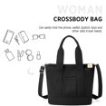 thumbnail image 4 of Bolso De Hombro Bolso de viaje de lona grande informal Cremallera portátil de gran capacidad para ir de compras, 4 of 5