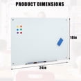 thumbnail image 3 of Magnetic Glass Whiteboard Frameless Dry Erase Board with 6 Strong Magnets, Tempered Glass Writing Board for Office, Home & School, White, 23.6" x 17.7", 3 of 7