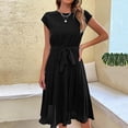 thumbnail image 5 of Sentmoon Wedding Guest Dresses for Women Short Sleeve Stretchy Summer Maxi Dress 2026 Going Out Regular Fit Crew Neck Long Summer Dress for Daily and Commute Black M, 5 of 5