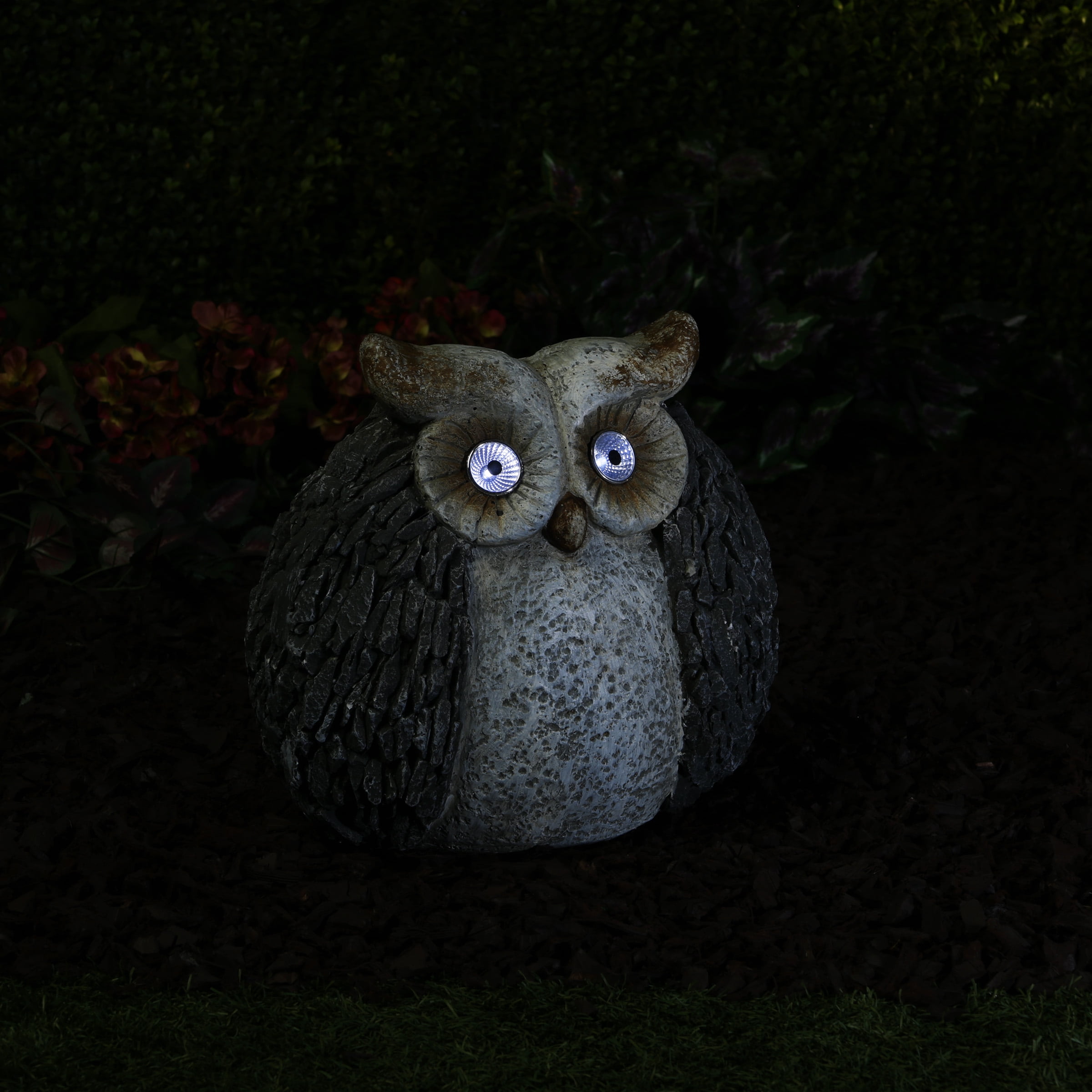 Alpine Corporation 13-inch Plastic Solar Powered Owl Outdoor
