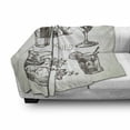 thumbnail image 3 of Alcohol Soft Flannel Fleece Blanket, Vintage Hand-Drawn Sketch of Alcoholic Beverages with Lime Olive Mint, Cozy Plush for Indoor and Outdoor Use, 50" x 70", Eggshell and Dark Taupe, by Ambesonne, 3 of 6