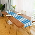 thumbnail image 4 of GZHJMY Blue Plaid Table Runner Machine Washable Polyester Table Runner Rectangle Reversible Dresser Scarves Table Decor 13 x 90 Inch, 4 of 7