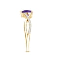 thumbnail image 4 of Rosec Jewels Heart Shape Amethyst Solitaire Crossover Ring with Diamond (6 mm), 10K Yellow Gold, US 7.50, 4 of 9