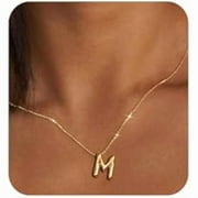 Gold Initial Necklaces for Women Teens Gifts Trendy Stuff Bubble Letter Pendant Necklace Gold Jewelry Birthday Gifts for Women Teen Her Sister