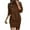 Brown, variant on Women's Casual Long Sleeve Neck Sweatshirt Dress with Wrap Hem Loose Fit Pullover for Fall and Winter Seasons Brown M