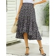 thumbnail image 2 of Maternity Dress Women's High Waist Floral Print Pleated Maxi Skirt Casual Flowy Swing A Line Long Skirts, 2 of 7