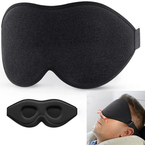3D Sleep Mask for Men & Women 100% Cotton Blackout and Blindfold for Travel Yoga Nap Eye Mask