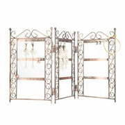 Pro Space Foldable Jewelry Hanger Organizer 3-Panel Display Stand Necklace Earring Bracelet Chains Metal Ornament Holder
