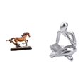 thumbnail image 1 of Escultura Figura Pieza De Arte Adorno Coleccionable Estatua De Caballo Para Decoración De Escritorio Muebles De Sala De Estar Decoración Del Hogar Estatua De Pensador Abstracto Para Mesa, 1 of 8