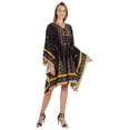thumbnail image 2 of Bimba Printed Caftan Gown Maxi Robe Dress For Women Beachwear Short Swimsuit Cover Up, 2 of 7