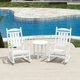 thumbnail image 2 of WestinTrends Malibu Classic 3 Piece Outdoor Rocking Chairs Set, All Weather Poly Lumber Adirondack Rocker Bistro Set Patio Deck Porch Chairs Set of 2 with Side Table, White, 2 of 7