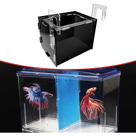 Fish Breeding Box Hatchery Sturdy Clear Acrylic Separation Incubator Isolation Box for Clownfish Betta Baby Fish Guppy, 20x15x15cm
