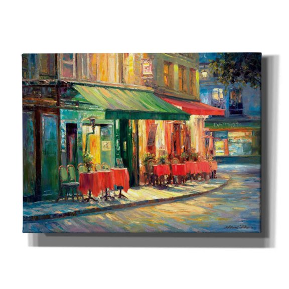 Epic Graffiti 'Red & Green Café' by Haixia Liu, Canvas Wall Art, 16"x12"