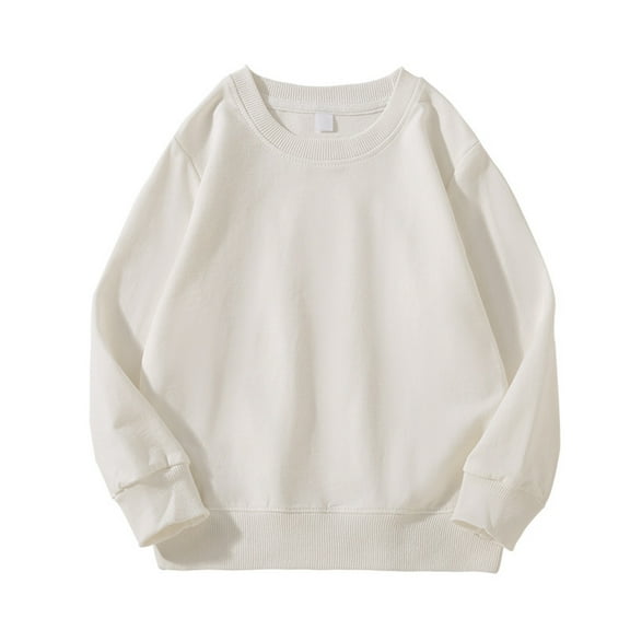 Chenyin 2-8T Boys Girls Cotton Sweatshirt for Toddler Kids Solid Color Sweatsuit Pullover Tops Baby Long Sleeve Spring Fall Sweaters for Unisex