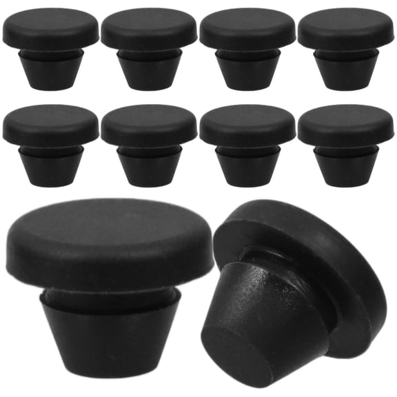 WINOMO 10Pcs Black Silicone Plugs for Furniture Screw Holes Anti Vibration Dust Prevention 1.33X1.33X1.20in