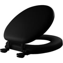 Mayfair Lift off Round Cushioned Vinyl Soft Toilet Seat in Black