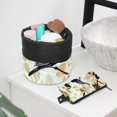 thumbnail image 6 of PhooArto Travel Cosmetic Bags Barrel Makeup Bag, Multifunctional Toiletry Bucket Bags Round Organizer Storage Pocket, Tropical Green Leaves Birds, 6 of 6