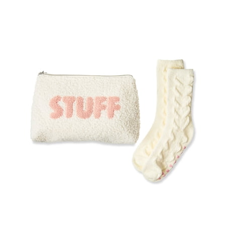Valentine's Day Cream Cozy Bag and Sock Set, One Size Fits Most Adults, by Way To Celebrate