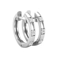 thumbnail image 3 of Dazzlingrock Collection Round Lab Grown White Diamond Station 3 Stone Hoop Earrings for Women (0.10 ctw, Color H-I, Clarity SI2) in 18K White Gold, 3 of 6