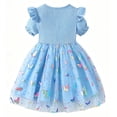 thumbnail image 5 of IPIO Toddler Girls Butterfly Mesh Dress, Princess Birthday Dress with Puff Sleeves for Summer Party, Everyday Wear 3-4 blue, 5 of 7