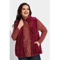 thumbnail image 3 of CASSIE LIZ Plus Size Vests 3X Womens Fashion Wine Red Fleece Sherpa Fall Vests Zip Up Ladies Casual Vests Fuzzy Winter Vest Jackets Lightweight Sleeveless Loose Fit Vests with Pocket 3XL 22W 24W, 3 of 12