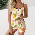 thumbnail image 2 of Tnhcen Women's Summer Fruit Print Sleeveless Tank Sleepwear Set - Elastic Waist Shorts Casual Loungewear Vibrant Pattern Homewear for S-2XL Ladies, 2 of 5
