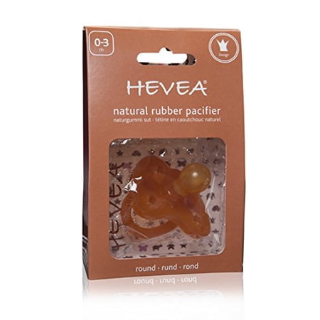 Hevea Natural Rubber Crown Round Pacifier 3+ Months (0-3 Months)