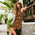 thumbnail image 2 of Wukai Quirky Corn Pumpkin Print Women's Sleeveless Dress, Loose Fit Casual Dress for Women, Comfortable Sleeveless Summer Dress, 2 of 7