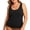 Black, variant on cocolona Plus Size Tank Tops for Women With Built in Bras Button Down Sleeveless Solid Color Base Undershirts