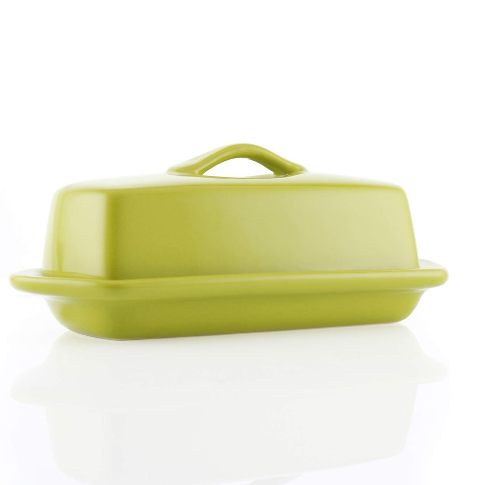 8.5" Fullsize Butter Dish Olive Green