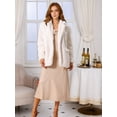 thumbnail image 2 of DARING DIVA Women's Faux Fur Coat Open Front Notch Lapel Jacket S Beige, 2 of 8