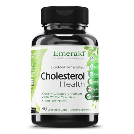 Emerald Labs Cholesterol Health with Flush-Free Niacin, CoQ10, Red Yeast Rice to Support Healthy Cholesterol Levels, Heart Health Support, and Blood Circulation Support - 90 Vegetable Capsules