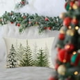 thumbnail image 5 of Christmas Pillow Covers 12x20 Inch Green Christmas Trees Forest White Throw Pillows Pillow Covers Winter Xmas Winter Holiday Decorative Pillow Covers Cushion Cases for Sofa Couch, 5 of 6
