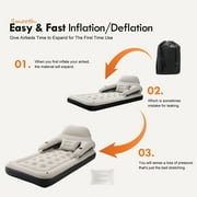 Honeydrill Twin Size 9 Air Mattress with Headboard, Air Couch Sofa Bed