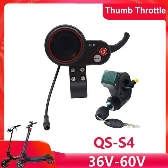 QS-S4 36V-60V Thumb Throttle LCD Display 3PIN Lgnition Lock Key for Zero 8 9 10 8X 10X Electric Scooter 6PIN Display