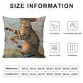 thumbnail image 5 of YINGXI Funny Cat Farmhouse Décor The Cat on a Horse Decorative Throw Pillow Cover Cotton Linen Sofa Couch 20x20in, 5 of 5