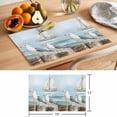 thumbnail image 6 of Coastal Seagull Placemats Set of 6 Summer Beach Vintage Nautical Sailboat Place Mats Indoor Wipeable Table Mats Washable Cloth Dining Table Placemats for Kitchen Holiday Party Home Decor 13x19 Inch, 6 of 9