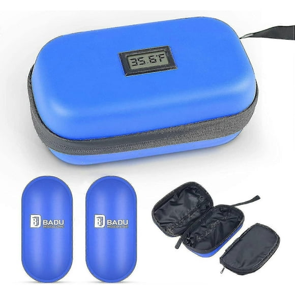 Insulin Cooler Travel Case With Temperature, Insulin Pen Case With 2 Insulin Cooler Ice Packs Medicine Cool Bag For Diabetic Insulin Storage-YuJia