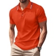 thumbnail image 2 of Men's Summer Polo Shirts Short Sleeve Solid Color Basic Golf Work Collared Shirts, L, 2 of 5