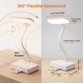 thumbnail image 2 of VOLIVO LED Desk Lamp with 4 AC Outlets & 2 USB Ports, 2 Color Temperatures & 3 Lighting Modes, Gooseneck Table Lampfor Home, Office, Table, 2 of 7