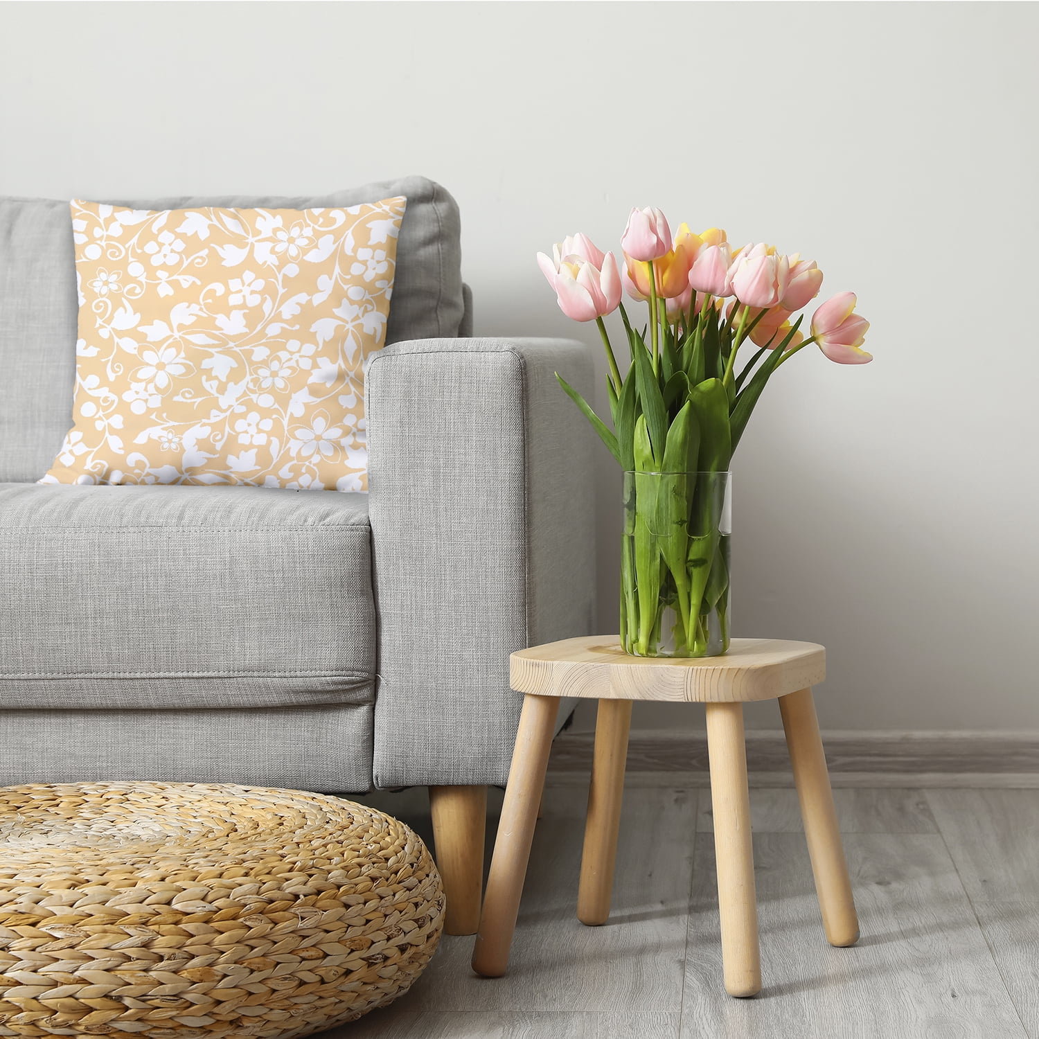 Simply Daisy 26" x 26" Yellow Polyester Throw Pillow