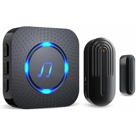 Door Sensor Chime When Door Opens, Door Entry Chime for Business/Home/Office/Store,500 FT Range,26 Chimes 5 Adjustable Volume Door Ringer Alert Black